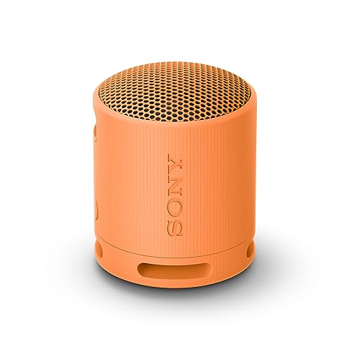 Sony SRS-XB100 - Kabelloser Bluetooth-Lautsprecher, tragbar, leicht, kompakt, Outdoor, Reise-Lautsprecher, langlebig, IP67 Wasser- und staubdicht, 16 Std Akku, Trageriemen, Freisprechfunktion, orange von Sony