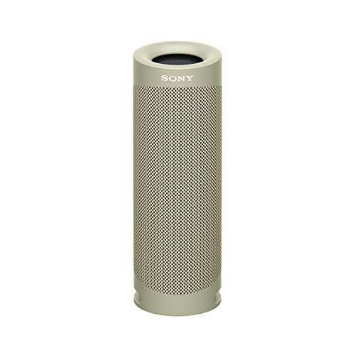 Sony SRS-XB23 tragbarer, kabelloser Bluetooth Lautsprecher (12h Akkulaufzeit, wasserabweisend, Extra Bass), beige von Sony