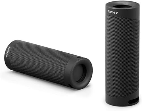 Sony SRS-XB23 tragbarer, kabelloser Bluetooth Lautsprecher (12h Akkulaufzeit, wasserabweisend, Extra Bass), schwarz, único von Sony