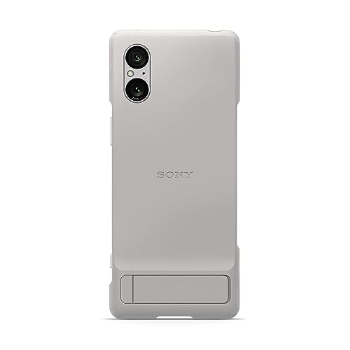 Sony Stilvolles Cover mit Standfuß für das Xperia 5 V | Komfortable Griffigkeit für Foto- und Videoaufnahme | Silber von Sony