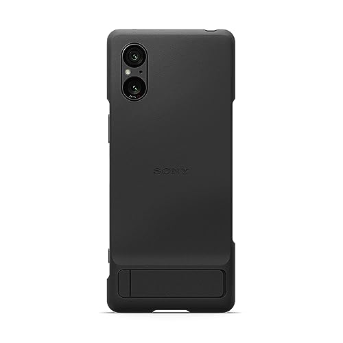 Sony Stilvolles Cover mit Standfuß für das Xperia 5 V | Komfortable Griffigkeit für Foto- und Videoaufnahme | schwarz von Sony