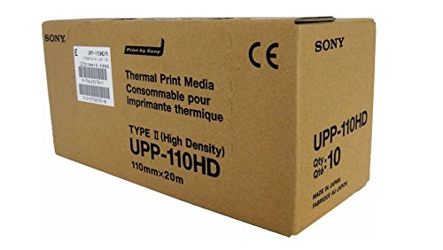 Sony UPP-110HD A6 High Density Videographic Thermal Black & White Druckpapierrollen für medizinische Ultraschalldrucker von Sony – (1 x Box mit 10 Rollen) von Sony