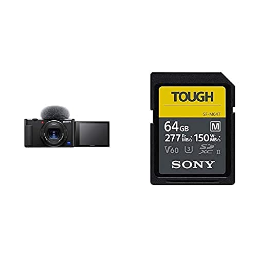 Sony Vlog-Kamera ZV-1 (Digitalkamera, 24-70mm, seitlich klappbares Selfie-Display für Vlogging & YouTube, 4K Video) + Speicherkarte von Sony