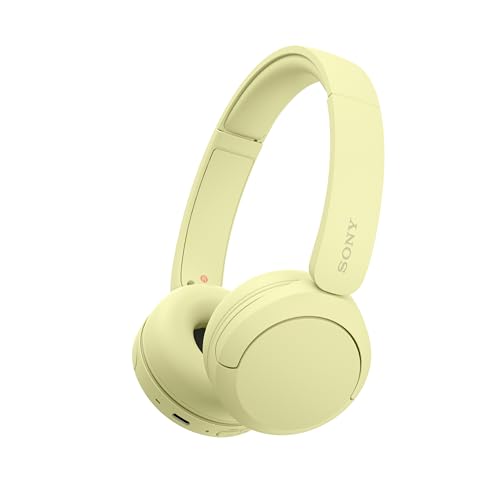 Sony WH-CH520 Kabelloser Bluetooth On-Ear-Kopfhörer, hohe Klangqualität, leichtes Design, bis zu 50 Stunden Akkulaufzeit, Schnellladung, EQ, klare Gesprächsqualität, iOS und Android - Gelb von Sony