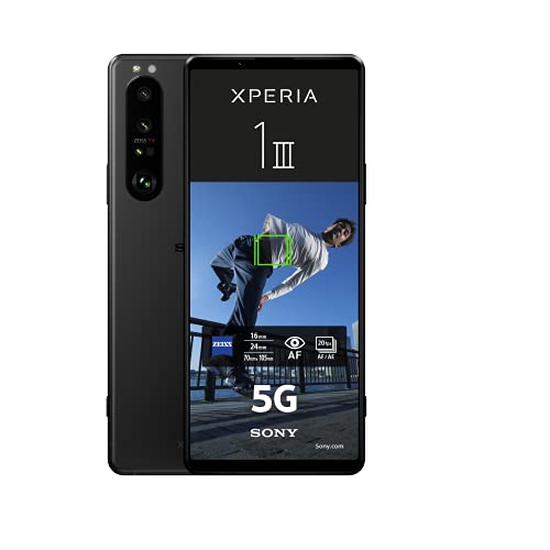 Sony Xperia 1 III, Android-Smartphone, 5G, Display 6,5 Zoll 21:9, CinemaWide 4K HDR OLED 120 Hz – 4 ZEISS T* Objektiv, Schwarz, Version FR von Sony