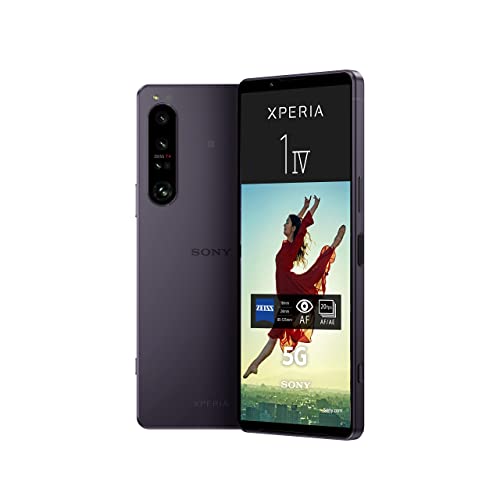 Sony Xperia 1 IV (5G Smartphone, 6,5 Zoll, 4K HDR 120 Hz OLED-Display, Dreifach-Kamera mit optischem Zoom (ZEISS T*), 3,5-mm-Audio, Dual SIM) 24+6 Monate Garantie [Amazon Exklusiv] violett von Sony