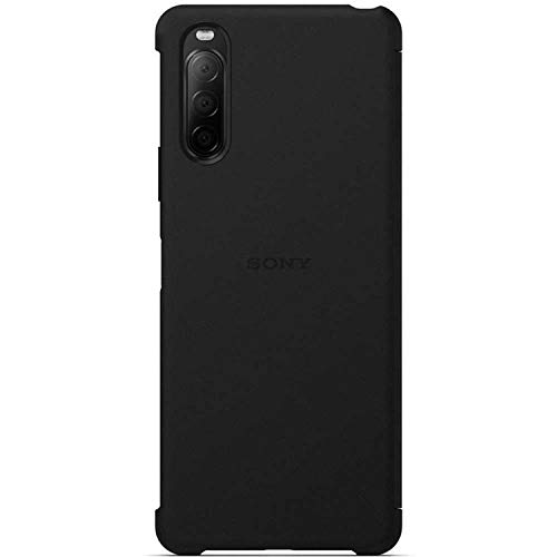 Sony Xperia 10 II Smartphone Flip Cover (Absolute Robustheit, Seitensensor, erhöhte Kanten) Schwarz, XQZCVAUB.Row von Sony