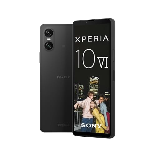 Sony Xperia 10 VI (5.000 mAh Akku, 6,1 Zoll 21:9 OLED, DREI optische Brennweiten, Leicht und kompakt, 3,5mm Audio, Android 14, IP65/68, Dual SIM, schwarz, 24+12 Monate Garantie [Amazon Exklusiv] von Sony