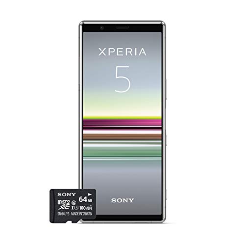 Sony Xperia 5 Bundle, 6.1” FHD+ HDR OLED 21:9 Display, 6GB RAM, 128GB Speicher, Grau + gratis 64 GB Speicherkarte [Exklusiv bei Amazon DE] von Sony