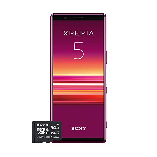 Sony Xperia 5 Bundle, 6.1” FHD+ HDR OLED 21:9 Display, 6GB RAM, 128GB Speicher, Rot + gratis 64 GB Speicherkarte [Exklusiv bei Amazon DE] von Sony