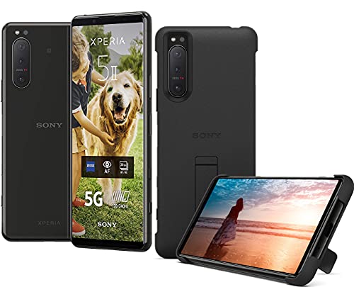 Sony Xperia 5 II 5G Smartphone (15,5 cm (6.1 Zoll) 21:9 CinemaWide FHD+ HDR OLED-Display, Dreifach-Kamera-System, Android 12, SIM Free, 8 GB RAM, 128 GB Speicher) inkl. Case Schwarz, XQAS52C0B-AMA.YD von Sony