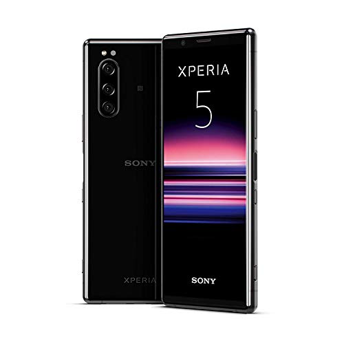 Sony Xperia 5 Smartphone 15,5 cm (6.1 Zoll) Dual-SIM (21:9 CinemaWide, Full-HD OLED-Display, Kamera mit Dreifach-Objektiv und Eye AF, Android Pie, 6GB RAM und 128GB, Schwarz von Sony