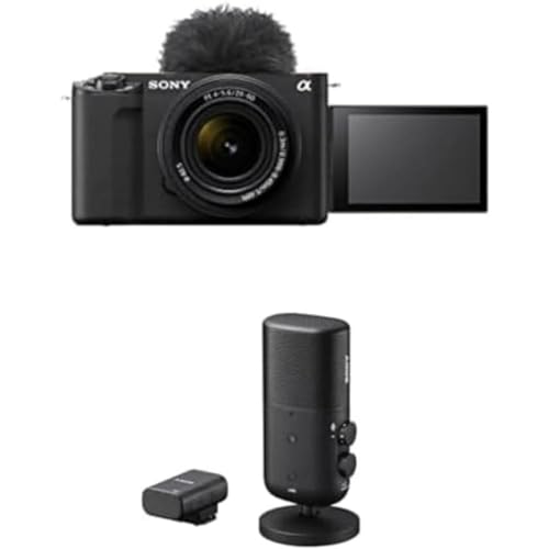 Sony ZV-E1 | Content Creation Vollformatkamera mit 28-60 mm Wechselobjektiv + Sony ECM-S1 kabelloses Standmikrofon von Sony