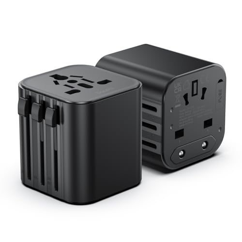 SooPii 2er-Pack Universeller Reiseadapter Weltweit Reisestecker-Adapter mit AC-Steckdosen (Typ A/C/G/I), kompakter internationaler Steckdosenadapter für UK, US, EU, AU, Japan, Irland, 200+ Länder von SooPii
