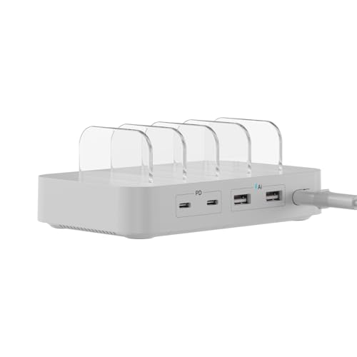 SooPii 4-Port USB-Ladestation für mehrere Geräte, 2 PD 20W USB C Schnellladung für Telefone und andere Geräte für Zuhause, Büro, Reisen, Weiß SooPii 4-Port USB-Ladestation für mehrere Geräte, 2 PD 20W USB C Schnellladung für Telefone und andere Geräte für Zuhause, Büro, Reisen, Weiß von SooPii