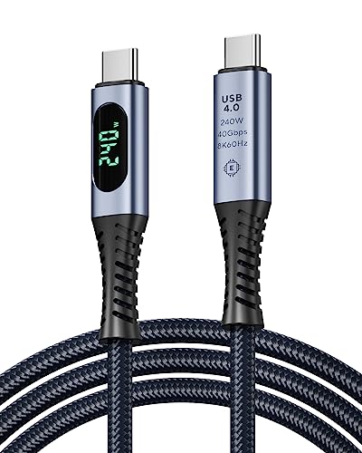 SooPii USB 4 Kabel mit LED-Anzeige,Unterstützt 8K Video,40Gbps Datenübertragung,240W USB C auf USB C Ladekabel,Kompatibel mit lPhone 15,MacBook,Thunderbolt 4 Monitor,Docking stationen von SooPii