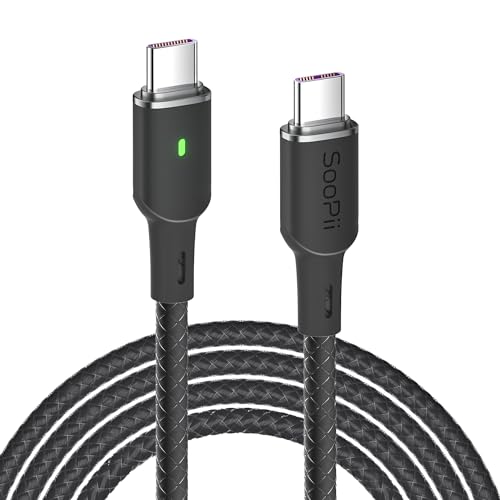 SooPii USB C zu USB C Kabel, PD 100W 5A USB C Ladekabel mit LED Anzeige[3 m, 1Pack], Schnellladekabel Typ C für lphone 15/15 Pro/Plus/Pro Max,lPad Air/Pro,Macbook Pro,Galaxy … von SooPii