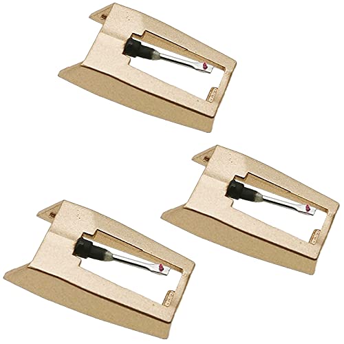 Record Player Needle, Upgraded Golden Needle with Dimond Stylus Replacement for Turntable, Vinyl Record Player, lp, Phonograph(Pack of 3) von Soofotoo