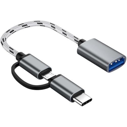 2-in-1 USB C/Micro USB Auf USB Adapter, OTG Adapterkabel Kompatibel Mit Samsung Galaxy S21 S22 S23 Note 20/10 A53, Google Pixel Und Weiteren Android-Geräten, Grau 2-in-1 USB C/Micro USB Auf USB Adapter, OTG Adapterkabel Kompatibel Mit Samsung Galaxy S21 S22 S23 Note 20/10 A53, Google Pixel Und Weiteren Android-Geräten, Grau von Sooiiyu