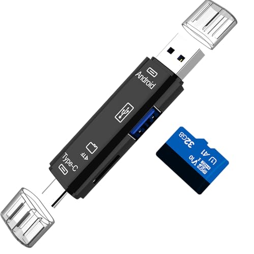 5 in 1 SD Kartenleser, Dual Stecker Kartenlesegerät SD Card, Micro SD auf USB C OTG Adapter, für SD/MMC/Micro SD/TF/SDXC/SDHC/Micro SDHC/Micro SDXC, Kompatibel mit Android/Windows/Mac OS 5 in 1 SD Kartenleser, Dual Stecker Kartenlesegerät SD Card, Micro SD auf USB C OTG Adapter, für SD/MMC/Micro SD/TF/SDXC/SDHC/Micro SDHC/Micro SDXC, Kompatibel mit Android/Windows/Mac OS von Sooiiyu