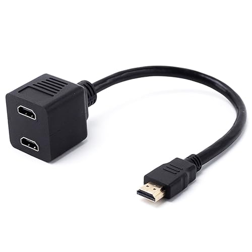 HDMI Splitter 1 in 2 Out, 4K @ 60Hz HDMI Switch 1 in 2 Out Gleichzeitig, 2 Monitore Gleichzeitig Full, für HD LCD Fernseher, Blu-Ray DVD, Fire Stick von Sooiiyu