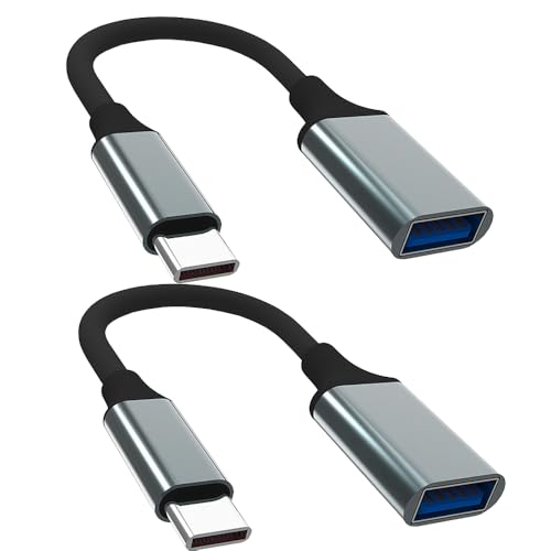 Sooiiyu Adapter USB C auf USB 3.0 [2 Stücke], OTG Typ C auf USB USB C Kabel, kompatibel mit iPhone 15 Pro/Max, MacBook Pro Air 2023 2022, Google Pixel, Samsung Galaxy S24 S23 S22, Huawei P50 von Sooiiyu