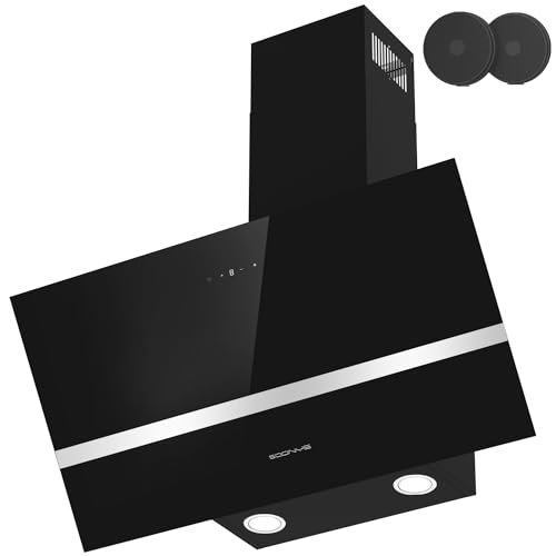 SOONYE Abgewinkelte Dunstabzugshaube, 60 cm, Umluft-Abluftventilator, Küche, 600 m³/h, wandmontierte Dunstabzugshaube, Touch-Steuerung, Schwarz mit Kohlefiltern… SOONYE Abgewinkelte Dunstabzugshaube, 60 cm, Umluft-Abluftventilator, Küche, 600 m³/h, wandmontierte Dunstabzugshaube, Touch-Steuerung, Schwarz mit Kohlefiltern… von Soonye