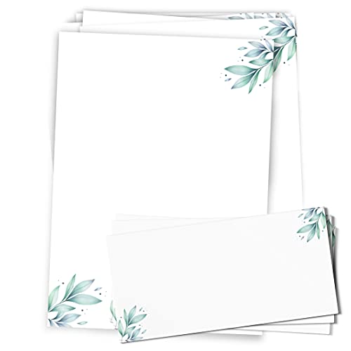 Briefpapier "Blumen" mit Umschlägen / 25 Blatt im DIN A4 Format mit 25 Umschlägen - Motivbriefpapier Blumen im hochwertigen Stil- von Sophies Kartenwelt von Sophies Kartenwelt
