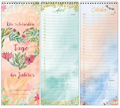 Geburtstagskalender mit Spiralbindung - Immerwährender Wandkalender - In liebevollem, farbenfrohem Design für alle wichtigen Tage im Leben - von Sophies Kartenwelt Geburtstagskalender mit Spiralbindung - Immerwährender Wandkalender - In liebevollem, farbenfrohem Design für alle wichtigen Tage im Leben - von Sophies Kartenwelt von Sophies Kartenwelt