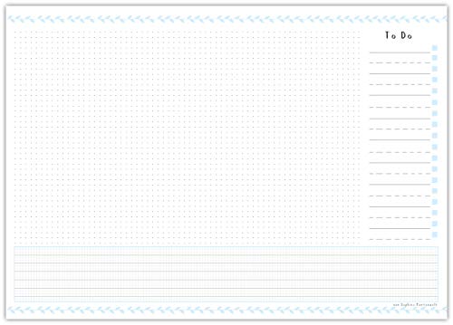 Schreibtischunterlage VIEL PLATZ aus Papier zum Abreißen im praktischen DIN A3 Format - Schreibunterlage mit 25 Blatt - Mit praktischer To Do Liste - von Sophies Kartenwelt von Sophies Kartenwelt