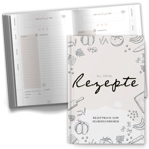 Sophies Kartenwelt Rezeptbuch zum Selberschreiben im handlichen A5 Format - Praktisch mit Register und Hardcover - Ideal als Geschenk für Kochbegeisterte von Sophies Kartenwelt
