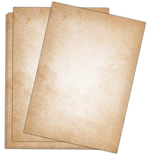 Vintage Briefpapier hell 50 Blatt im DIN A4 Format - beidseitig bedruckt in qualitativem 120g Papier - von Sophies Kartenwelt von Sophies Kartenwelt