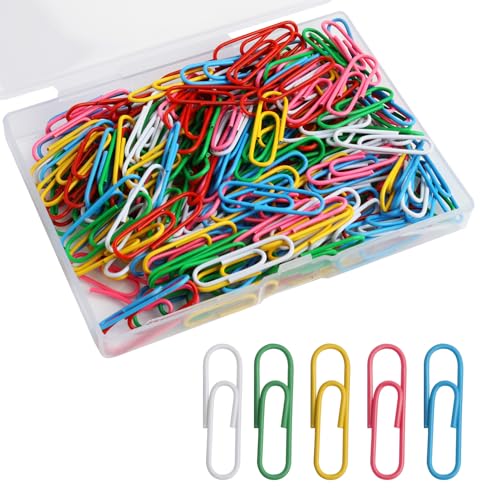 200 Stück farbige papierklammern Set, Colored paper clips, 2.8cm Büroklammern bunt, Büroklammer, Aktenklammern Metall mit Aufbewahrungsbox für Büro Dateien Schule Papiere 200 Stück farbige papierklammern Set, Colored paper clips, 2.8cm Büroklammern bunt, Büroklammer, Aktenklammern Metall mit Aufbewahrungsbox für Büro Dateien Schule Papiere von SopwMap