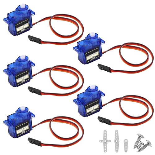 5 Stück Mikro-Servomotoren SG90 9G,Micro Servo Motor Kit,Micro Servo 180 Grad, 9G Micro Servo Motor, Mini Micro Servomotor,Hochleistungs-Servos für RC Roboter, Hubschrauber, Flugzeuge und Modelle 5 Stück Mikro-Servomotoren SG90 9G,Micro Servo Motor Kit,Micro Servo 180 Grad, 9G Micro Servo Motor, Mini Micro Servomotor,Hochleistungs-Servos für RC Roboter, Hubschrauber, Flugzeuge und Modelle von SopwMap