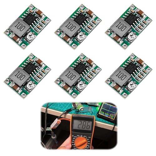 6 Stück DC-DC Step Down Converter Mini 360, Einstellbarer Spannungsregler mit 4,75-23V Eingang und 1-17V Ausgang, 3A Buck Converter für DIY-Projekte von SopwMap