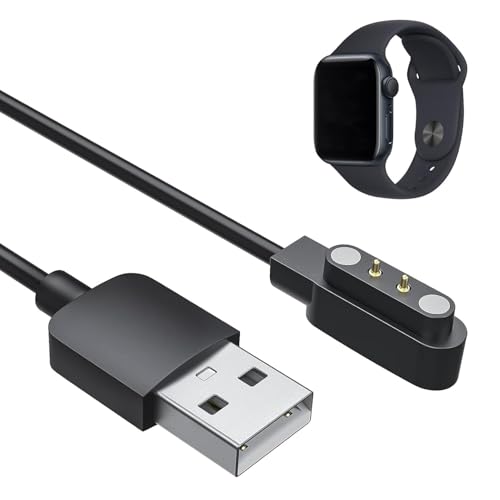 USB-Ladekabel Magnetisches 4 mm für Smartwatch, Universal Smartwatch Ladekabel Magnetisch, Magnetisches für Smartwatches, USB 2 polig Magnetisch Ladegerät für Smart watch, 60cm Länge von SopwMap