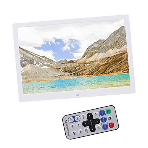 15 Zoll Digitaler Bilderrahmen HD 1280 X 800 Auflösung, Mit Fernbedienung, Musikunterstützung, Kalender, Wecker - Zeigen Sie Ihre Fotos An (WEISS) von Sorandy