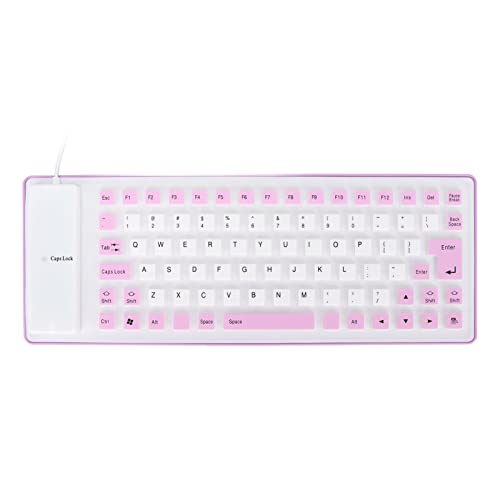 85 Tasten Standard USB Kabelgebundene Tragbare Weiche Faltbare Silikon Tastatur, Leichtes Gewicht Leise Flexibles Wasserdichtes Tastenfeld Werkzeug für PC Notebook Laptop (Purple) von Sorandy