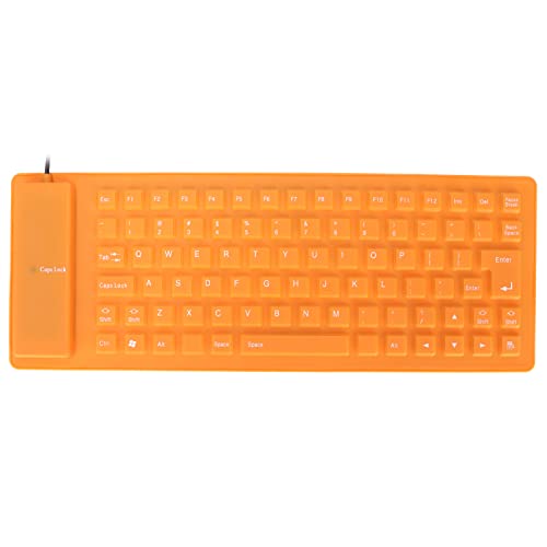Faltbare Silikon -Tastatur, 85 Tasten Silikontastatur, Rollup Stummes Tippen der Soft -Touch -Tastatur mit Vollständig Versiegeltem Design für PC -Notebook -Laptop (ORANGE) von Sorandy