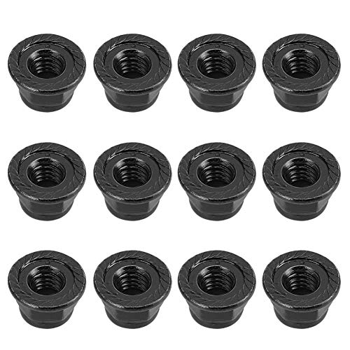 RC-Radsicherungsmutter, 12 Stück, 4 Mm Kettenmetallmutter, Leichte, Hochfeste, Rutschfeste Mutter für Axial SCX10 1/10 RC-Modellauto, Passende Schwarze Farbe (BLACK) von Sorandy