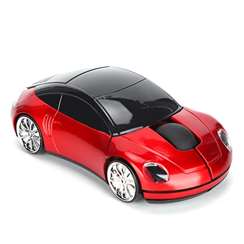 Sorandy 2.4GHz Kabellose Auto Maus, 3D Sportwagenform Ergonomische Optische Mäuse mit USB Empfänger, 1600 DPI Computer Maus mit LED Licht für PC Laptop Computer Kinder Mädchen Kleine Hände (Rot) von Sorandy