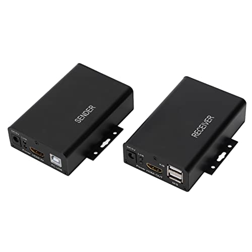 Sorandy 2PCS USB HDMI KVM Extender, 1080P Ethernet Kabel-Signalverlängerung Bis zu 120m, Cat6 zu HDMI Empfänger, USB Tastatur Maus Unterstützung(#1) von Sorandy