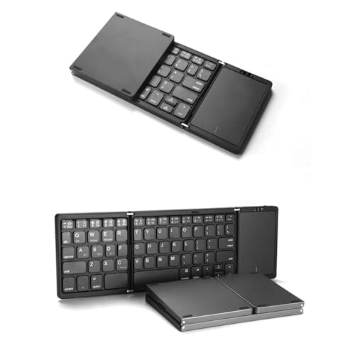 Sorandy Faltbare Bluetooth-Tastatur, Tragbare Reisetastatur mit Touchpad, Kabellose Klapptastatur für Tablet, Smartphone, Wiederaufladbare Taschentastatur für Windows, IOS, von Sorandy