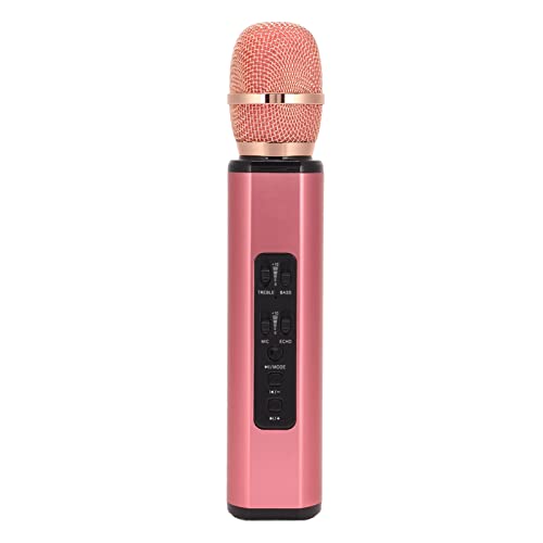 Sorandy K6 Drahtloses Bluetooth-Karaoke-Mikrofon, Tragbares Handheld-Karaoke-Mikrofon-Lautsprecher-Maschine, 2000-mAh-Akku, Bluetooth-Mikrofon für Geburtstagsparty zu Hause(Rosa) von Sorandy