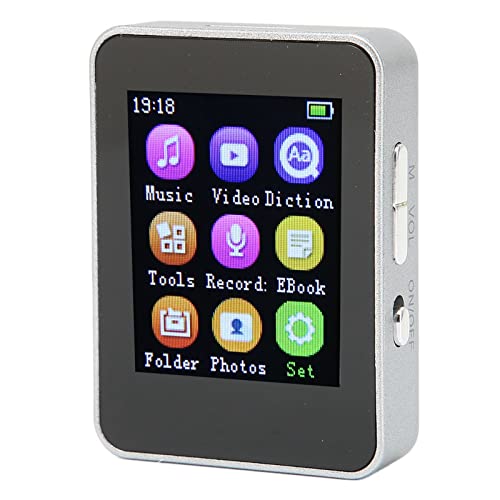 Sorandy Tragbarer MP3-/MP4-Player mit UKW-Radio, 1,8-Zoll-LCD-Bildschirm, -USB-Anschluss, 128 GBTFT-Karte mit Maximaler Unterstützung Zum Laufen(Silber 16GB) von Sorandy