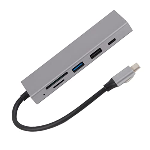 Sorandy USB C Hub 6 in 1 Aluminiumlegierung 100W PD Charge 4K UHD 5Gbps Übertragung USB C Splitter für TV Monitor Projektor Flash Laufwerke Festplatten Tastaturen Mäuse Drucker von Sorandy