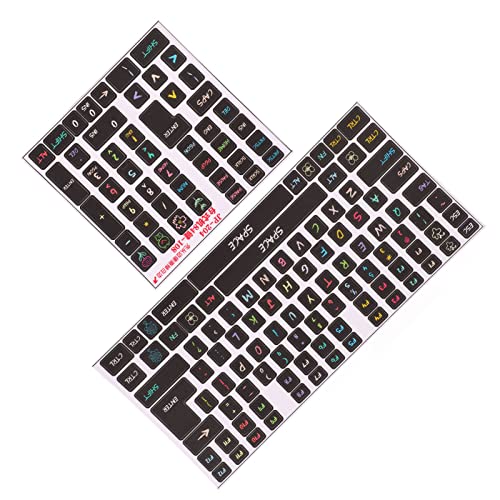 Sorandy Verschleiß- und Kratzfest, 2er-Pack Universelle Englische Tastaturaufkleber, Mattierte Oberflächen, Starke Kompatibilität, Einfache Bedienung, Geeignet für Tastaturen mit 84–108 von Sorandy