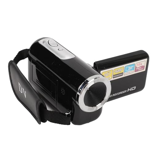 Sorandy Videokamera-Camcorder, 16 MP 1080p 16-Facher Digitalzoom 2,0-Zoll-Drehdisplay Anti-Shake USB-Anschluss (1/4-Zoll-Gewinde) Videorecorder, Digitalkamera für Unterwegs von Sorandy