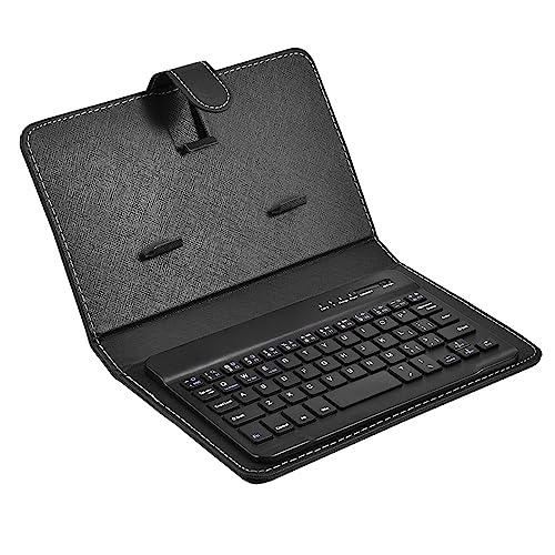 Tragbare Bluetooth-Tastatur, Klappbare Bluetooth-Tastatur, Kabellose Tastatur mit PU-Lederhülle für Android, IOS, Windows-Geräte, Tablets, Smartphones, Abnehmbar mit Ständer von Sorandy