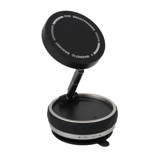 Vakuummagnetischer Telefonhalter, Faltbare Verstellbare Autotelefonhalterung mit 360 ° -rotierbarer Saugnapf, Magnet -Telefon Halterung für Auto, Fitnessstudio, Spiegel, Dusche (Black) von Sorandy